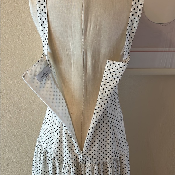 L’Academie Los Angeles Textured Cotton Square Neck Fit & Flare Midi Dress - Picture 5 of 12